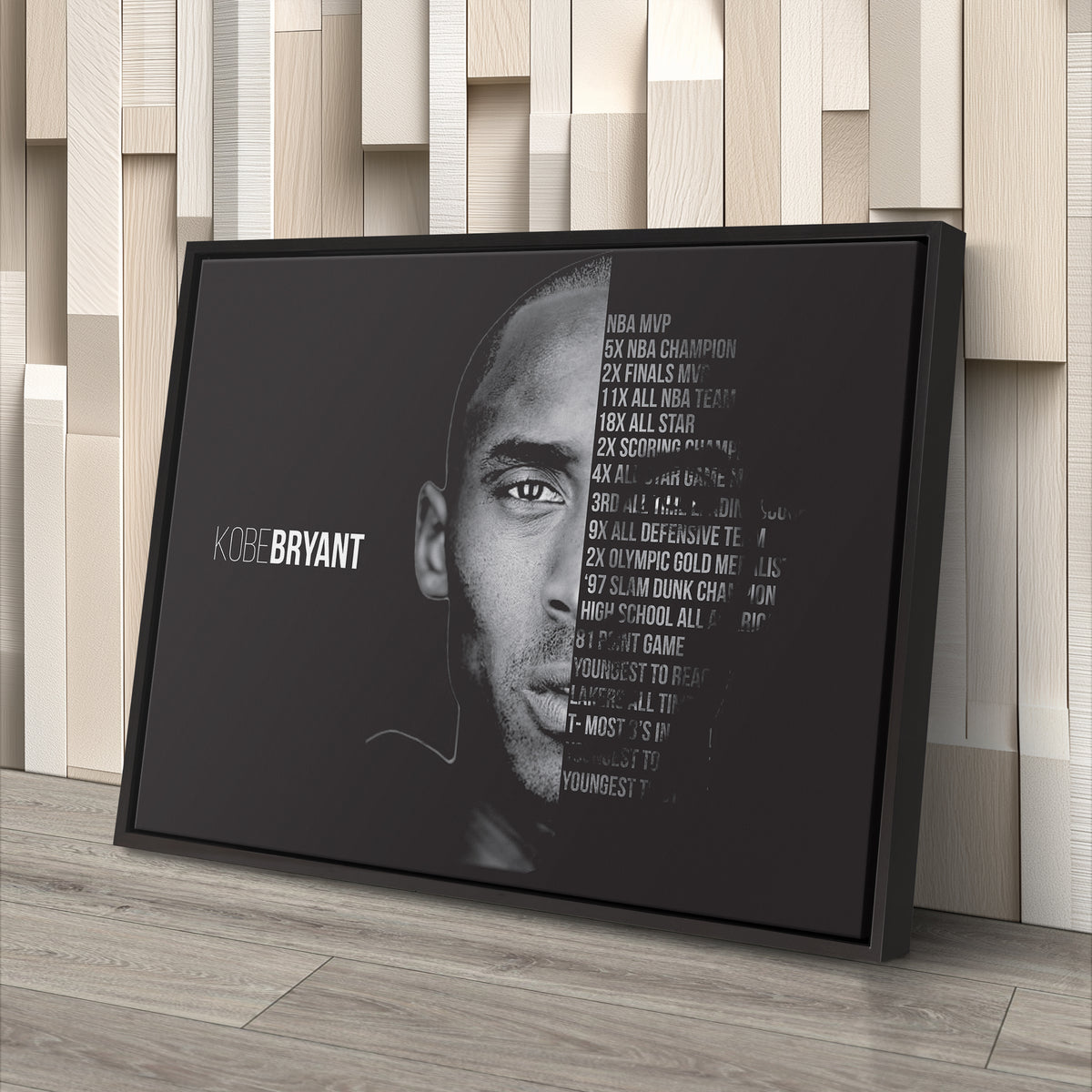 Black Mamba Career Kobe Bryant Canvas Wall Art – Basketball Legend Print