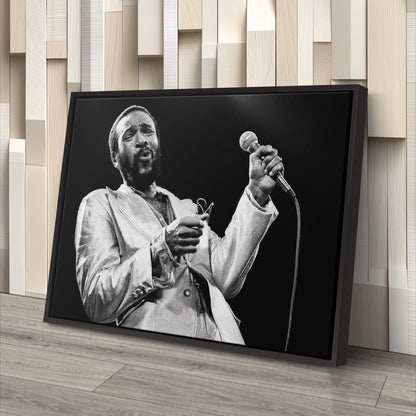 Marvin Gaye Black and White Canvas Art – Soul Singer Poster Wall Decor