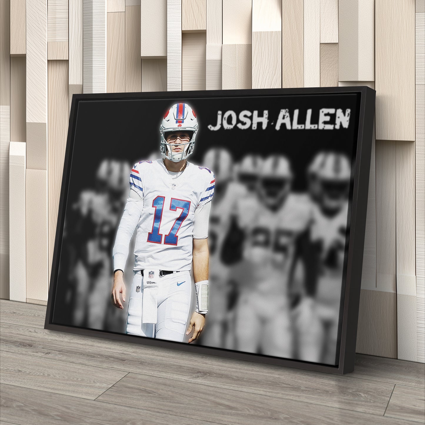 Josh Allen Highlighted Buffalo Bills Canvas Wall Art – Football Star Poster