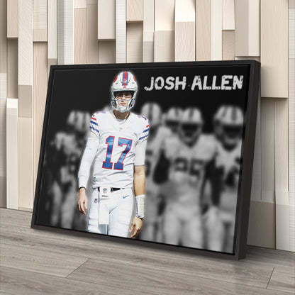 Josh Allen Highlighted Buffalo Bills Canvas Wall Art – Football Star Poster