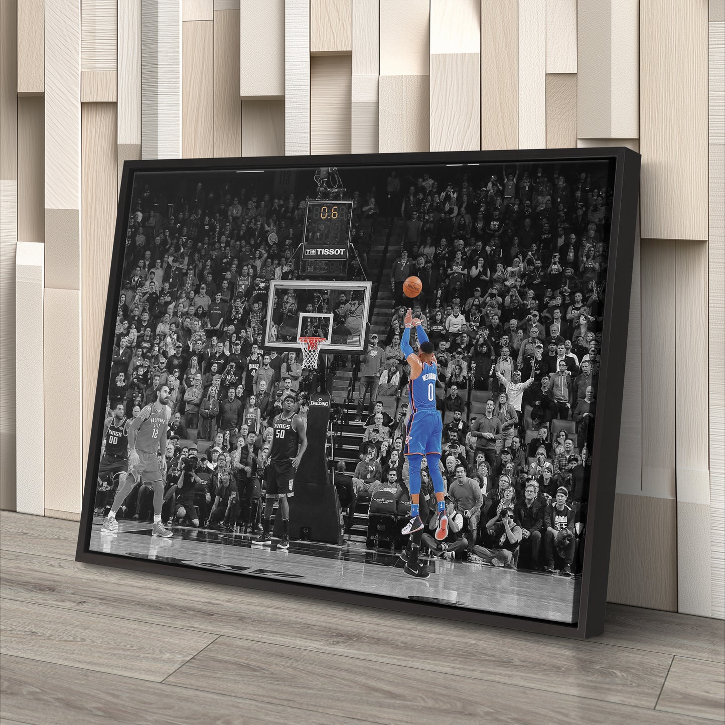 Russell Westbrook Buzzer Beater Canvas Art - NBA Thunder vs. Kings