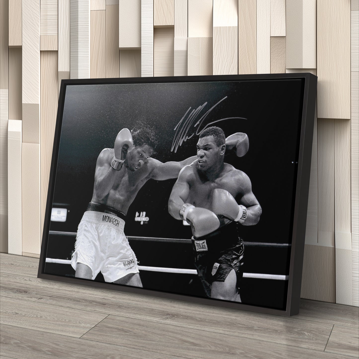 Mike Tyson Boxing Poster with Sign – Canvas Art Wall Decor