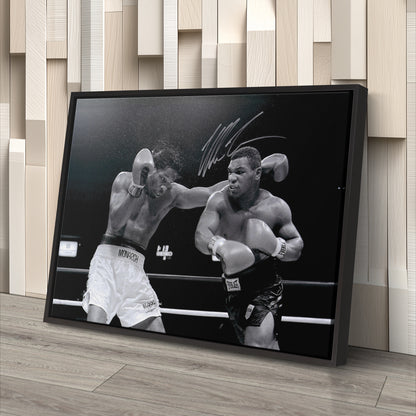 Mike Tyson Boxing Poster with Sign – Canvas Art Wall Decor