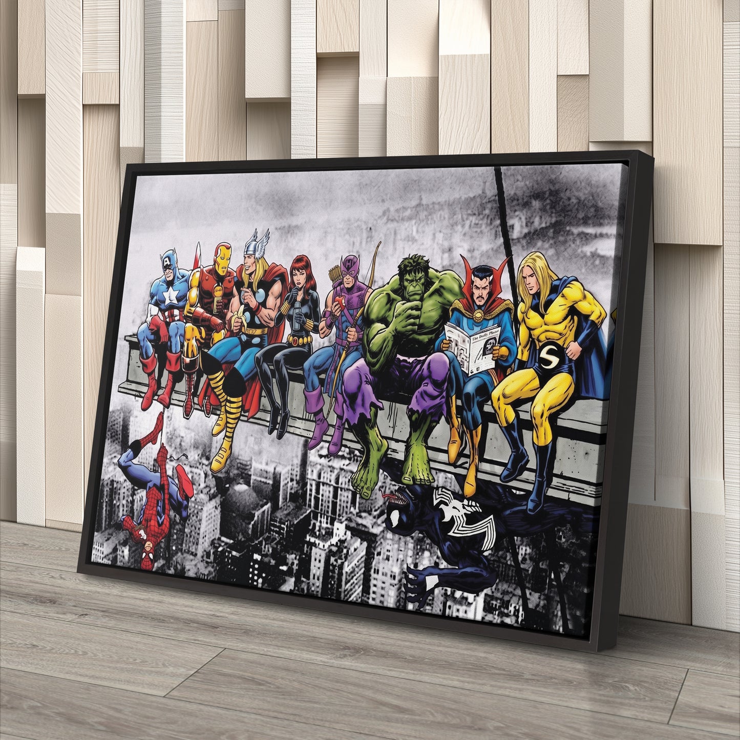 Marvel Avengers Lunch Atop a Skyscraper Canvas Wall Art