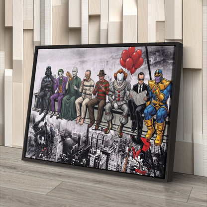 Movie Villains Lunch Atop a Skyscraper Canvas Wall Art