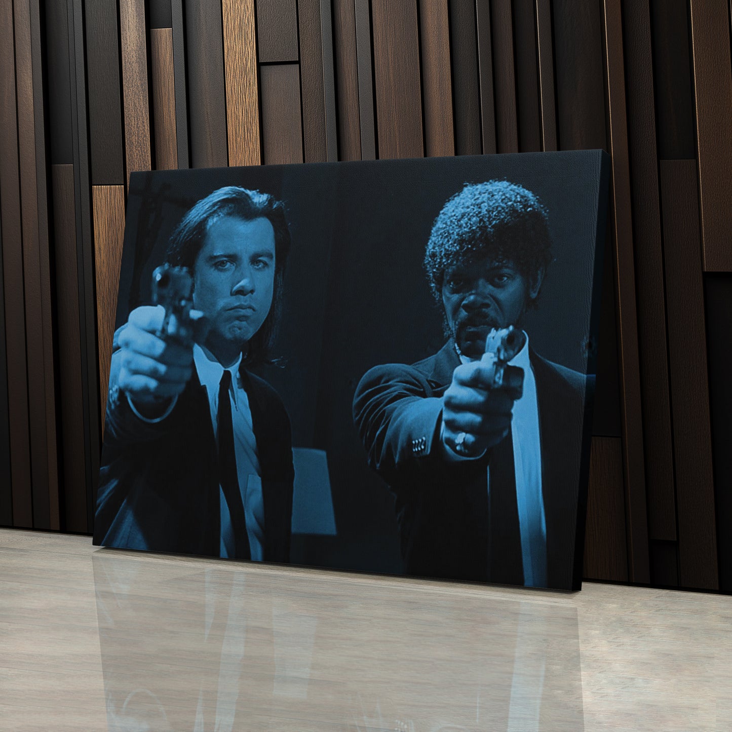 Pulp Fiction John Travolta & Samuel L. Jackson Canvas Wall Art – Movie Duo Decor
