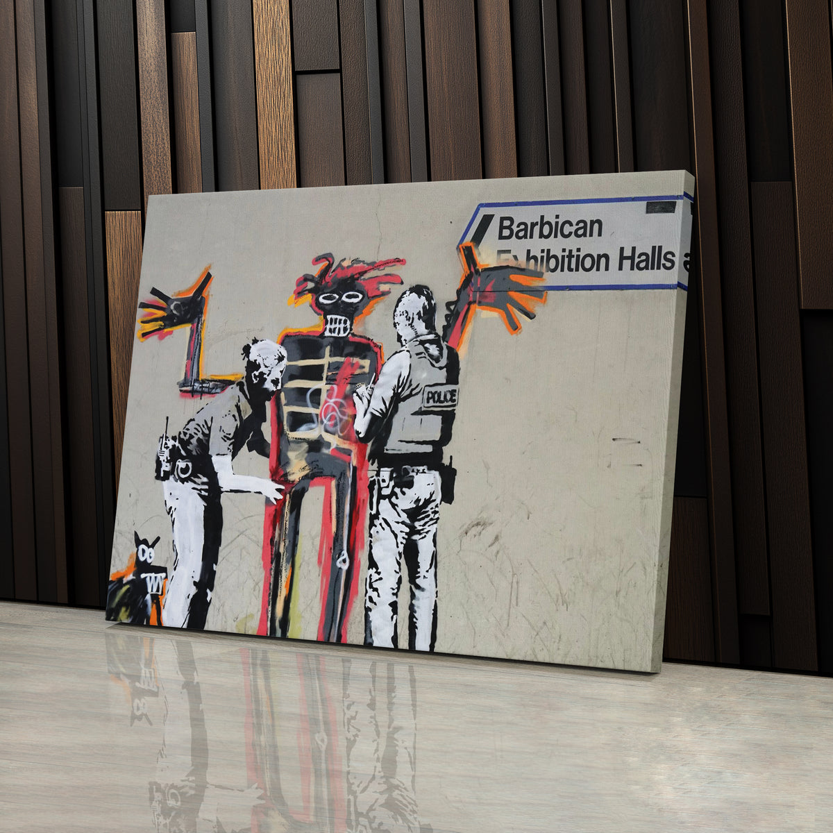 Banksy x Basquiat 'Installer' Canvas Print - Framed Wall Art