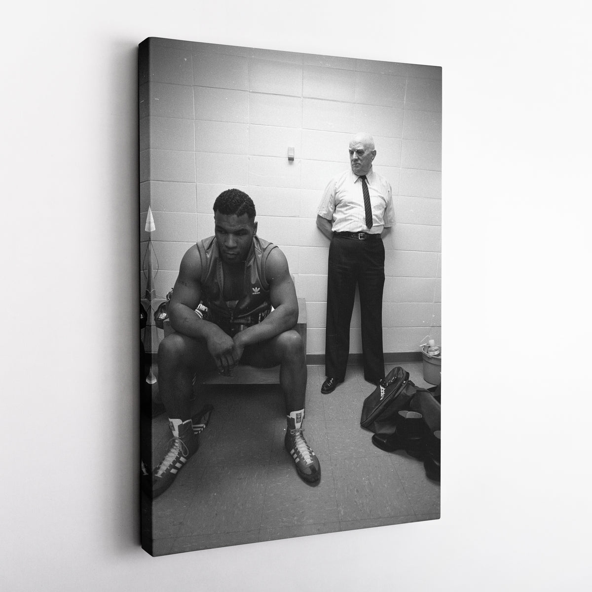 Mike Tyson Boxing Black and White Canvas Art – Boxing Champion Decor