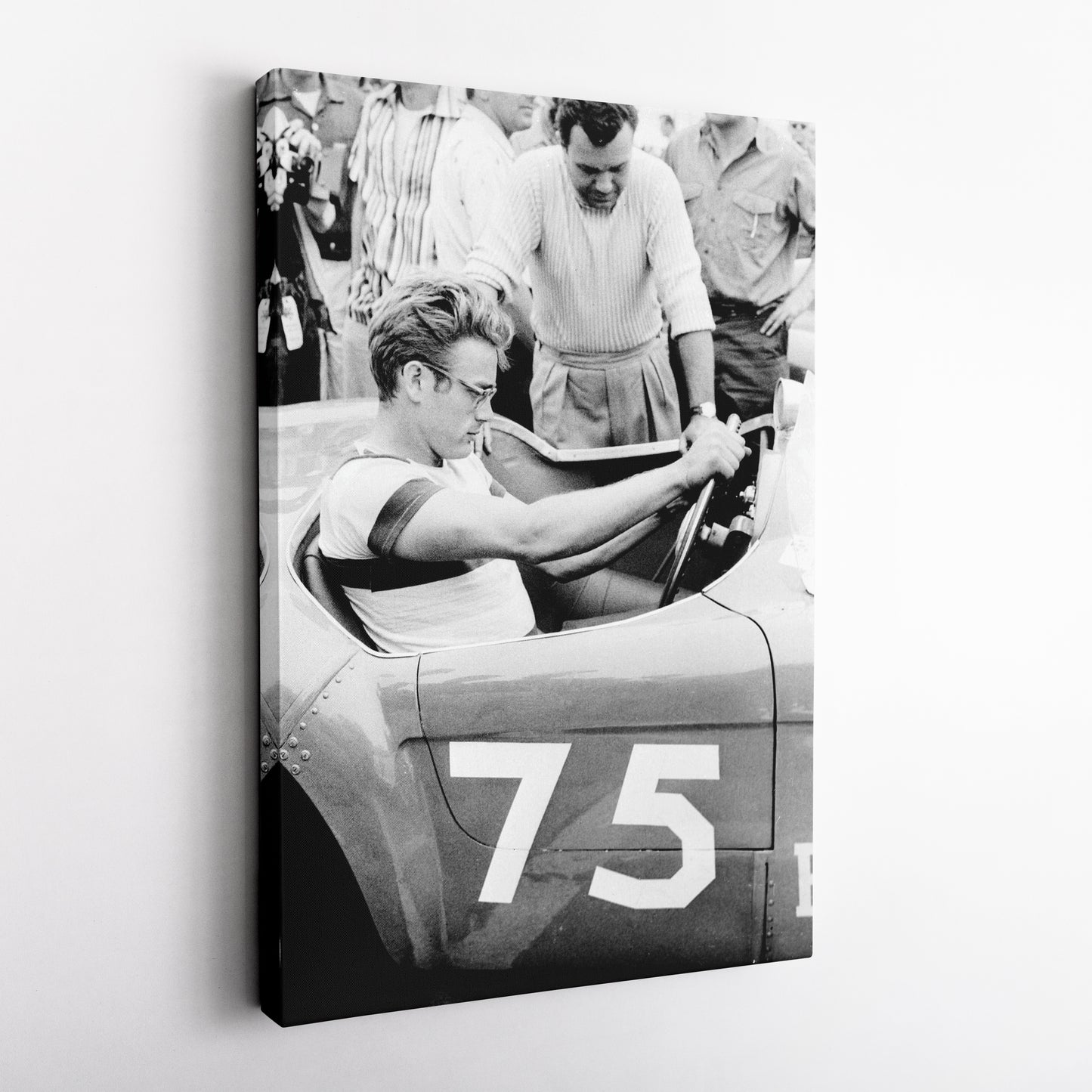 James Dean Car Retro Canvas Wall Art – Hollywood Movie Icon Decor