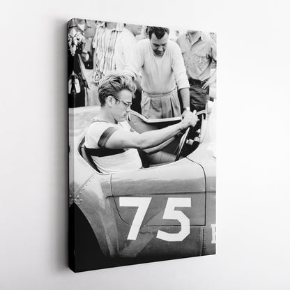 James Dean Car Retro Canvas Wall Art – Hollywood Movie Icon Decor
