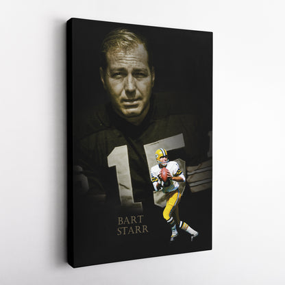 Bart Starr Green Bay Packers NFL Legend Canvas Art – Football Wall Decor