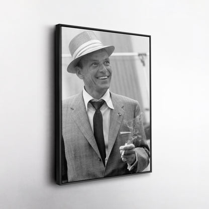 Frank Sinatra Smoking Canvas Wall Art – Classic Music Legend Home Decor