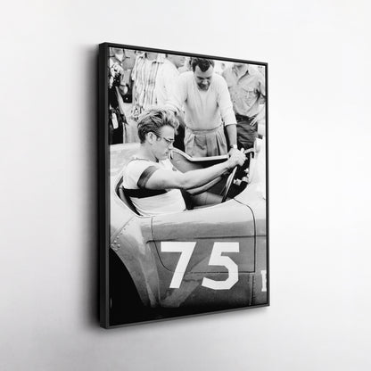 James Dean Car Retro Canvas Wall Art – Hollywood Movie Icon Decor