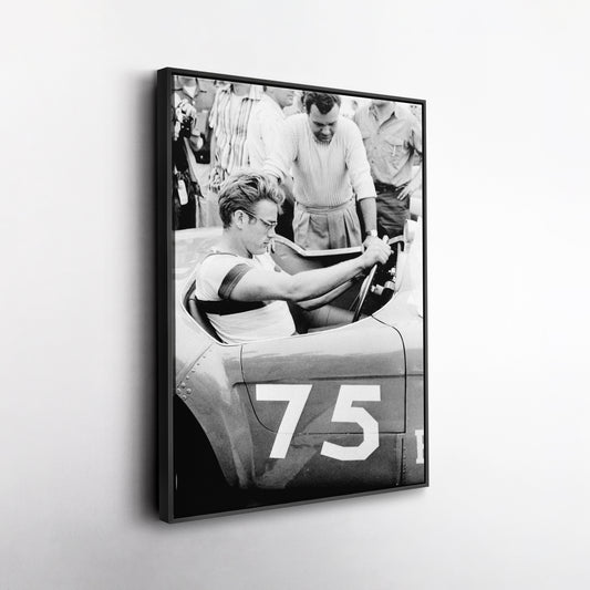 James Dean Car Retro Canvas Wall Art – Hollywood Movie Icon Decor