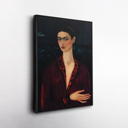 Frida Kahlo Poster with Red Dress Canvas Wall Art Home Decor Framed Art