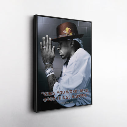 Allen Iverson NBA Quote Canvas Wall Art - Framed Home Decor