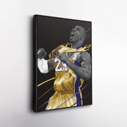 Kobe Bryant Black Mamba Career Canvas Wall Art – Iconic Moments Decor