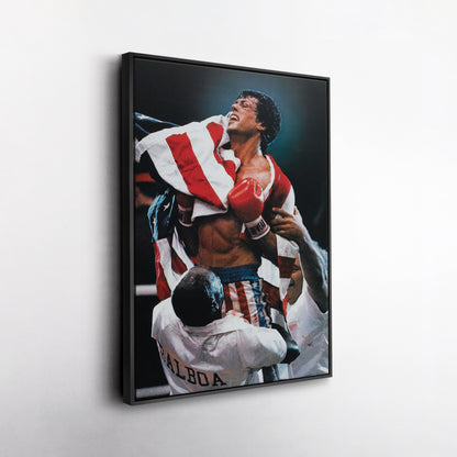 Rocky Balboa Celebrating Poster – Boxing Canvas Wall Art Decor
