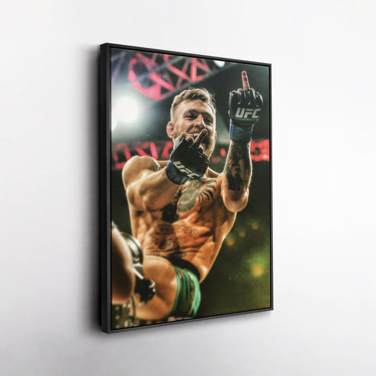 Conor McGregor Middle Finger Canvas Wall Art Decor - Bold UFC Art