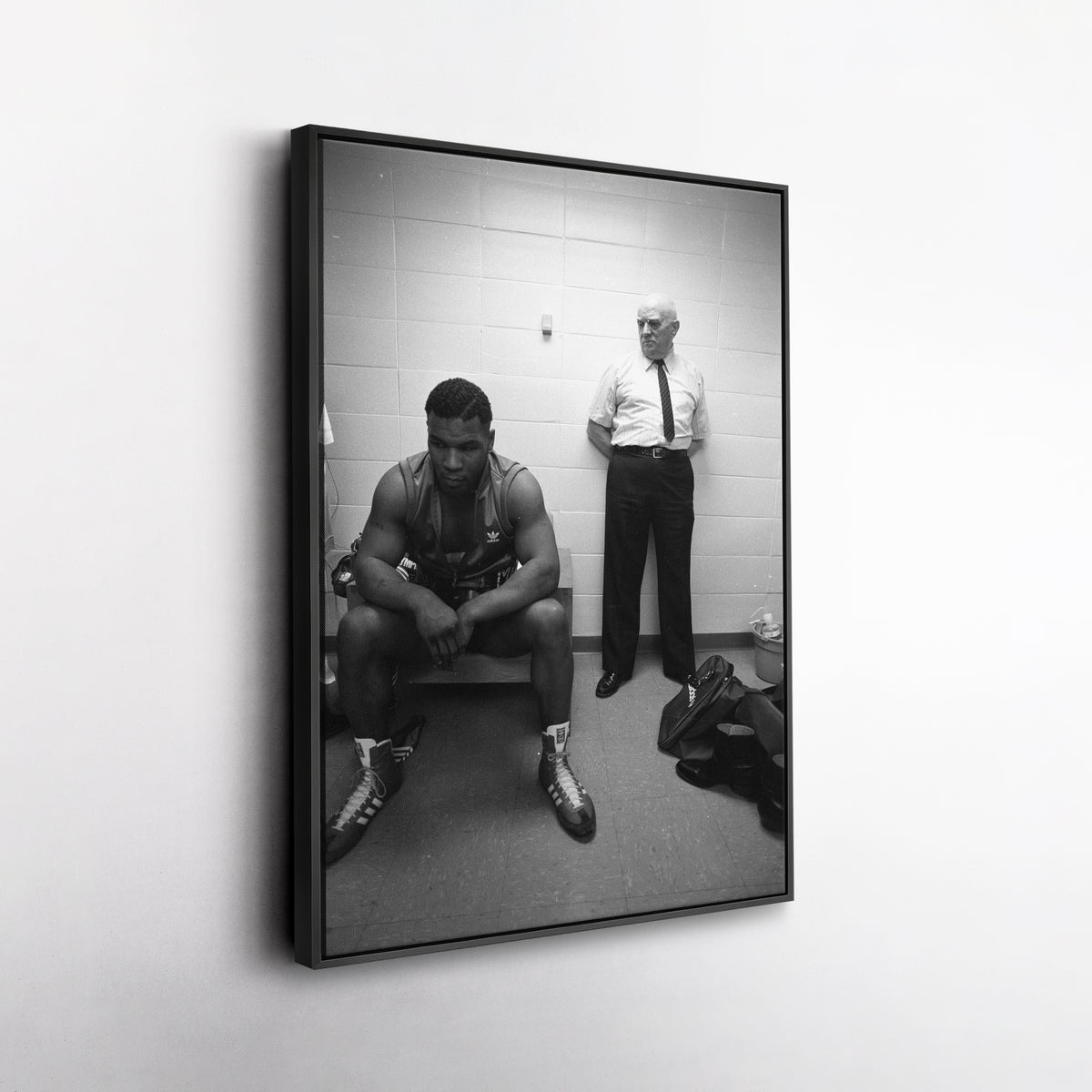 Mike Tyson Boxing Black and White Canvas Art – Boxing Champion Decor