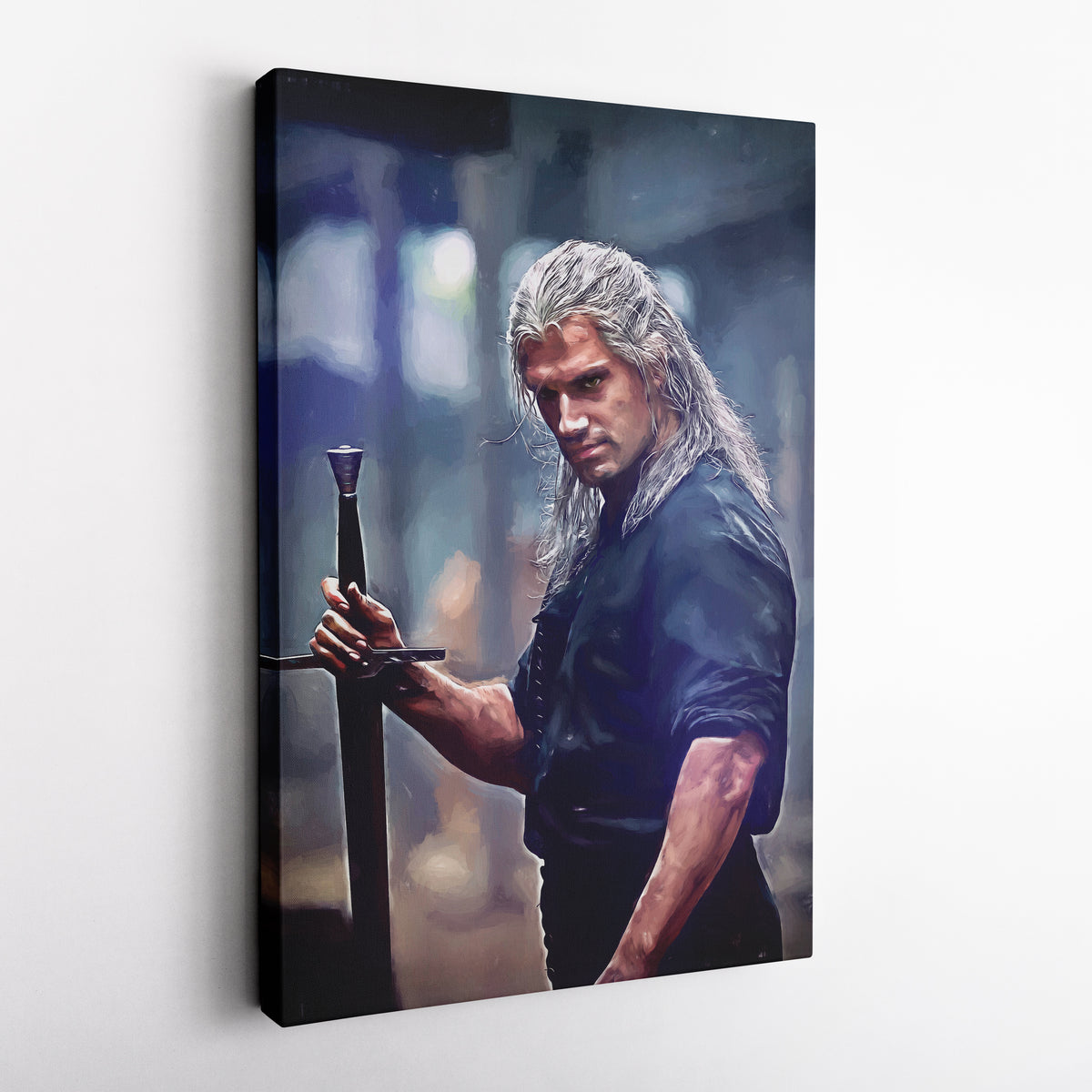 Geralt of Rivia Witcher Canvas Wall Art – Fantasy TV Series Print