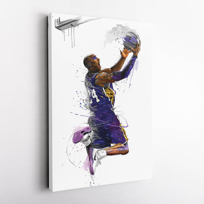 Kobe Bryant Basketball Player Canvas Wall Art – Legendary NBA Poster