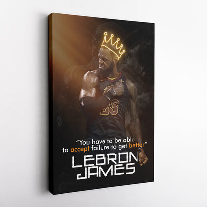 LeBron James King Quote Canvas Wall Art – NBA Superstar Motivation