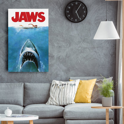 The Jaws Movie Poster Canvas Art - Classic Horror Wall Decor Print