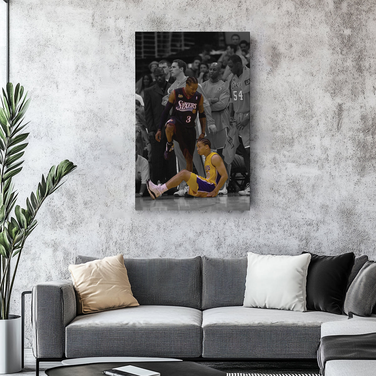 Allen Iverson Step Over Tyronn Lue NBA Finals Canvas Wall Art Decor - Basketball Legends