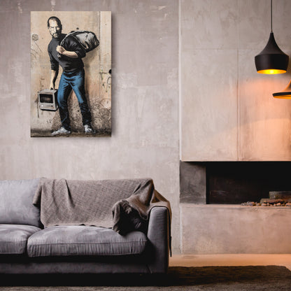 Banksy 'Steve Jobs' Canvas Print - Framed Wall Art