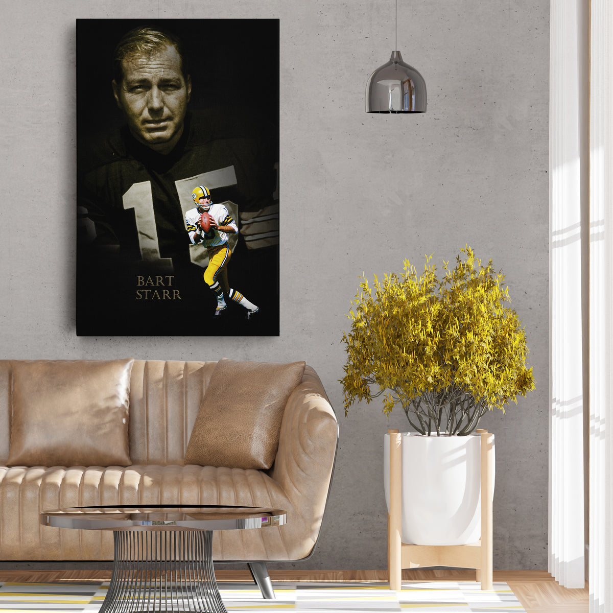 Bart Starr Green Bay Packers NFL Legend Canvas Art – Football Wall Decor