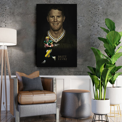 Brett Favre Green Bay Packers NFL Legend Canvas Wall Art – Football Art