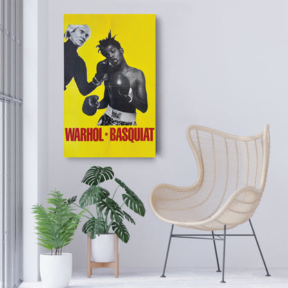 Warhol vs Basquiat Poster – Pop Art Canvas Wall Art Decor