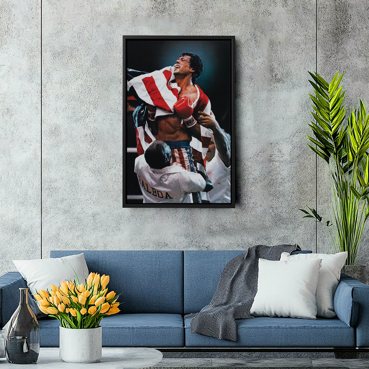 Rocky Balboa Celebrating Poster – Boxing Canvas Wall Art Decor