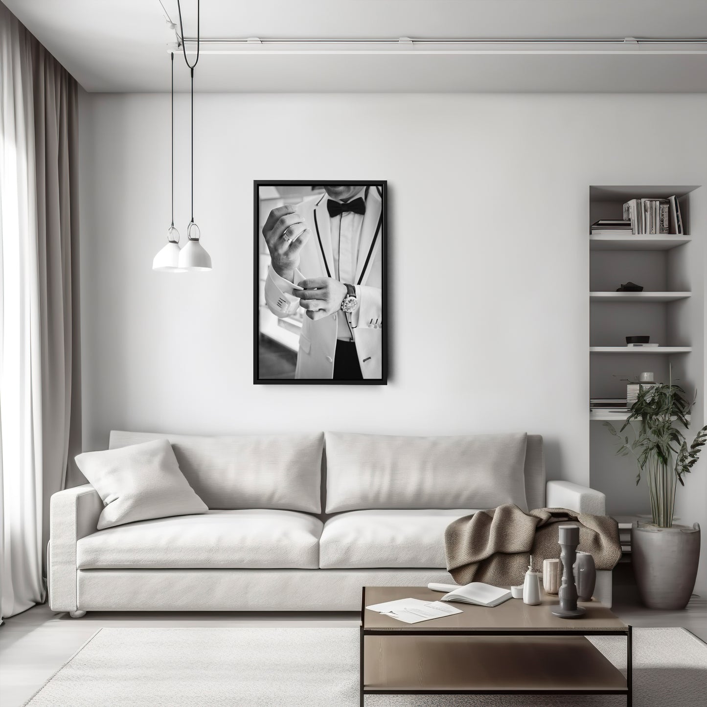 James Bond Black and White Movie Canvas Wall Art – Iconic Spy Print