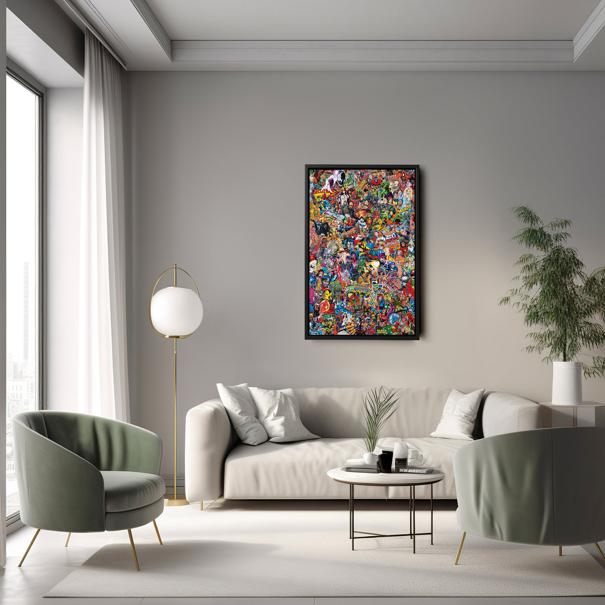 Marvel Comics Characters Canvas Art - Superhero Wall Decor Framed Print