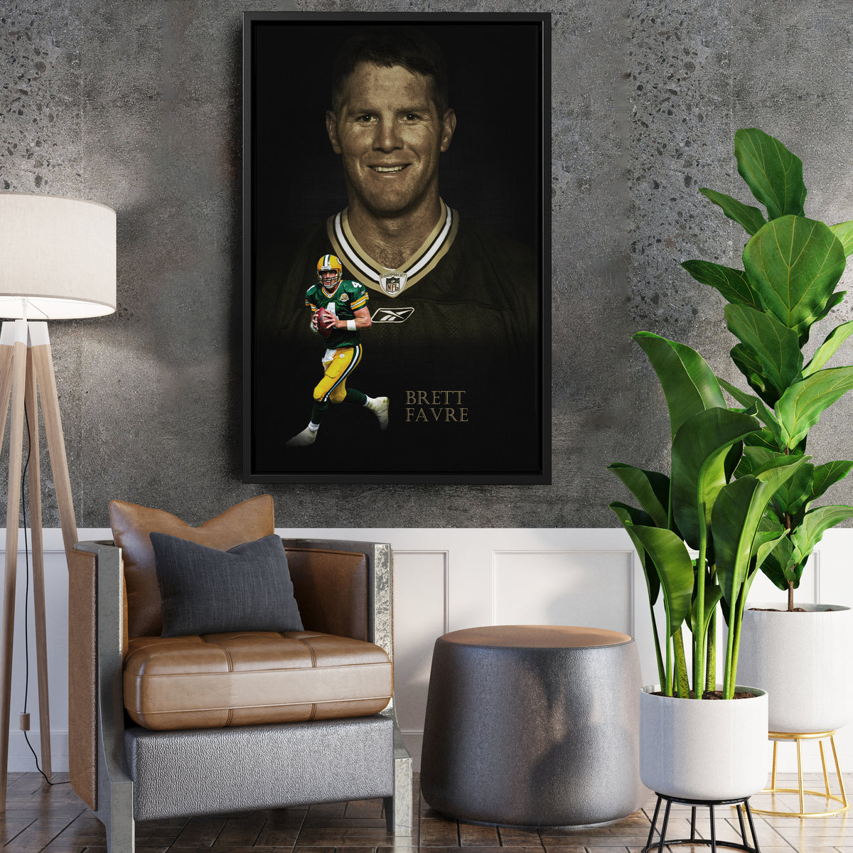 Brett Favre Green Bay Packers NFL Legend Canvas Wall Art – Football Art