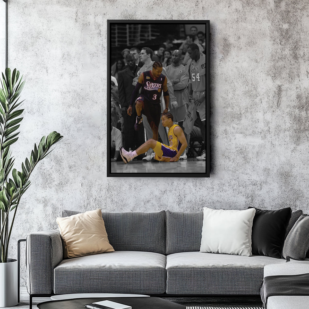 Allen Iverson Step Over Tyronn Lue NBA Finals Canvas Wall Art Decor - Basketball Legends