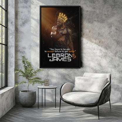 LeBron James King Quote Canvas Wall Art – NBA Superstar Motivation