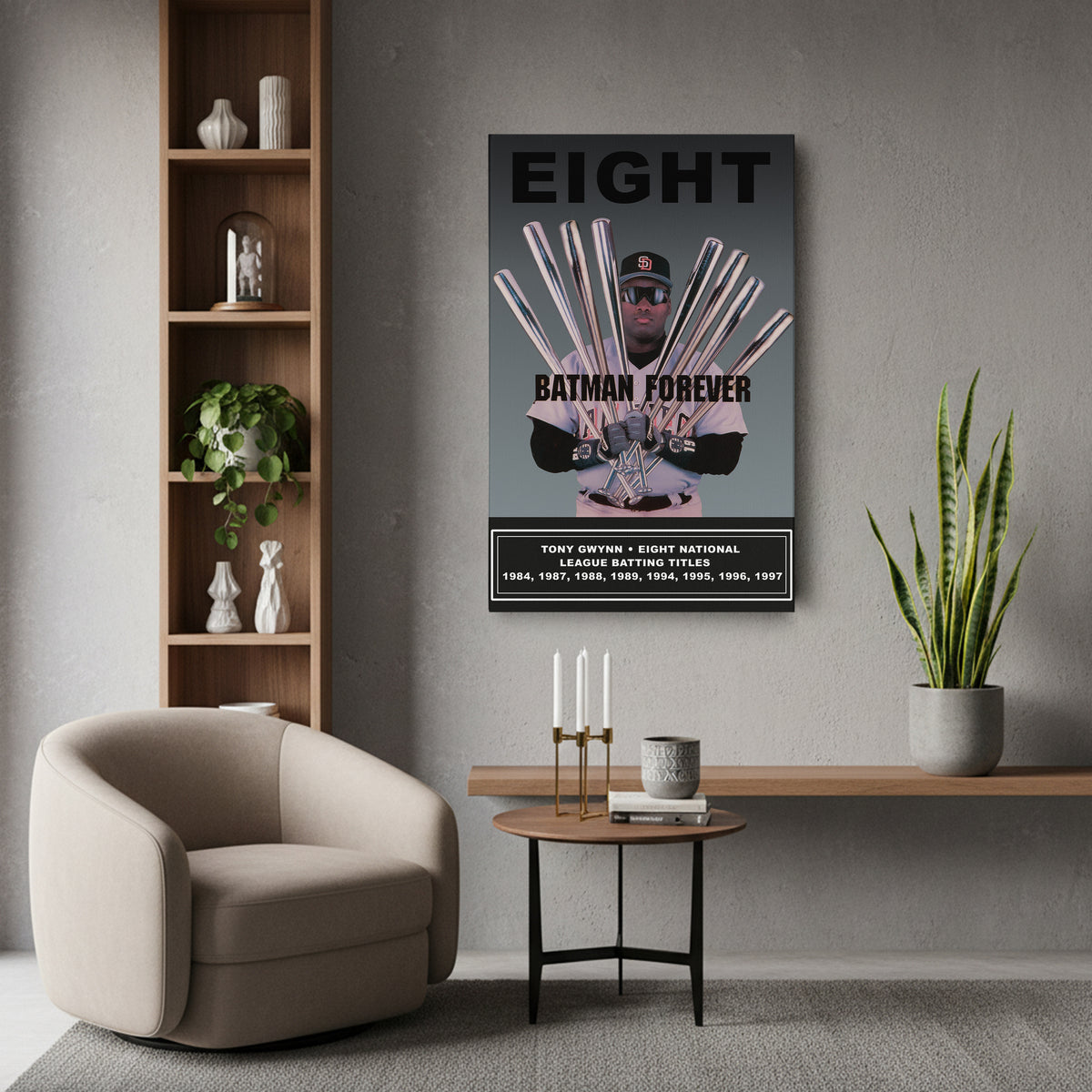 Tony Gwynn 8 N.L. Batting Titles Canvas Art - MLB Sports Home Decor