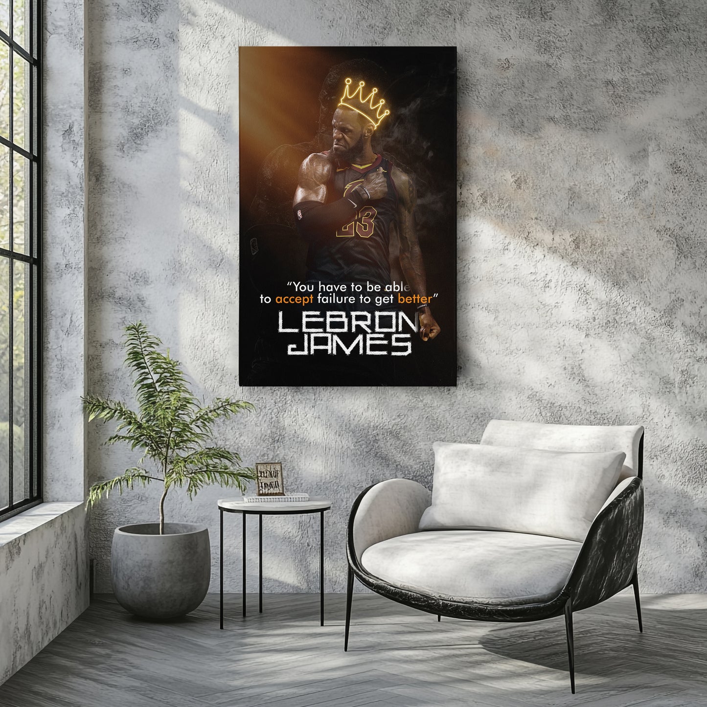 LeBron James King Quote Canvas Wall Art – NBA Superstar Motivation