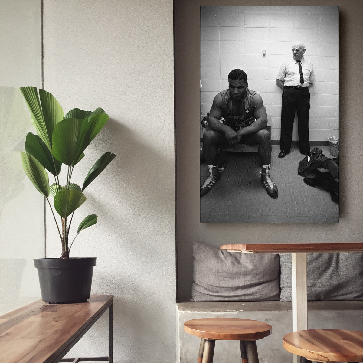 Mike Tyson Boxing Black and White Canvas Art – Boxing Champion Decor