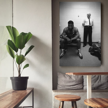 Mike Tyson Boxing Black and White Canvas Art – Boxing Champion Decor