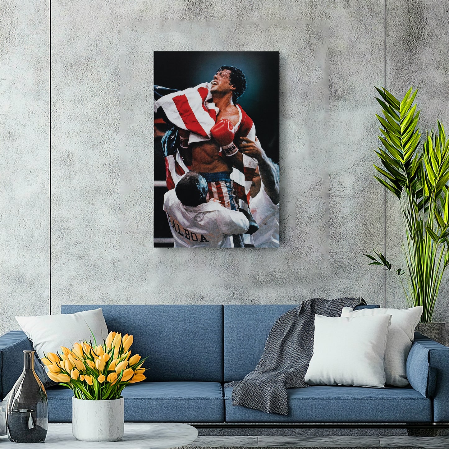 Rocky Balboa Celebrating Poster – Boxing Canvas Wall Art Decor