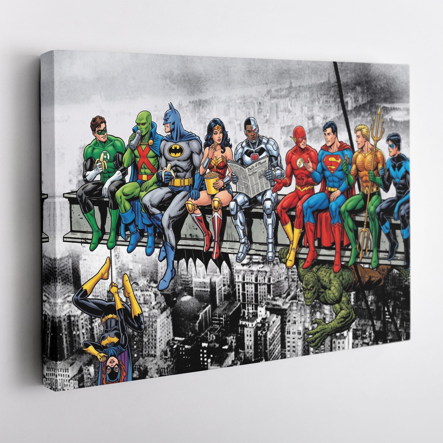 Justice League Lunch Atop a Skyscraper Canvas Wall Art