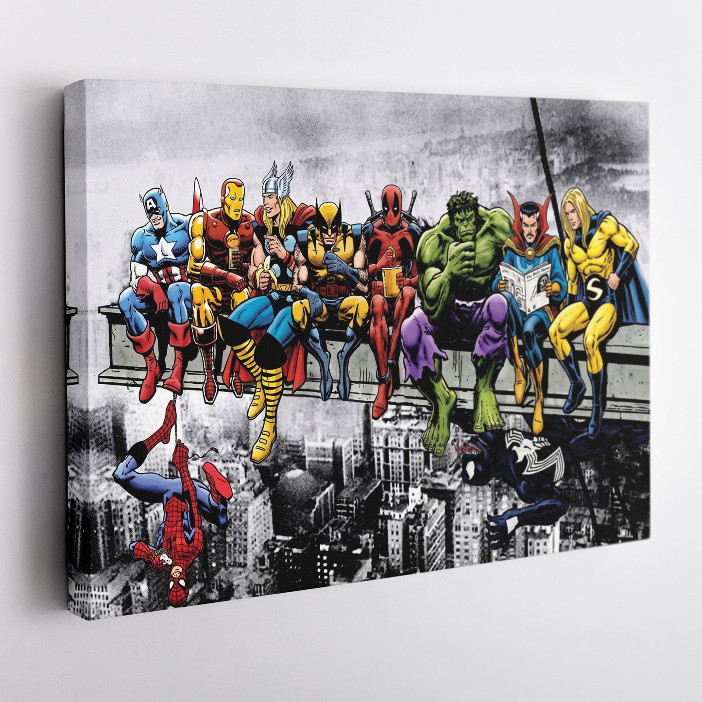 Marvel Superheroes Lunch Atop a Skyscraper Canvas Wall Art