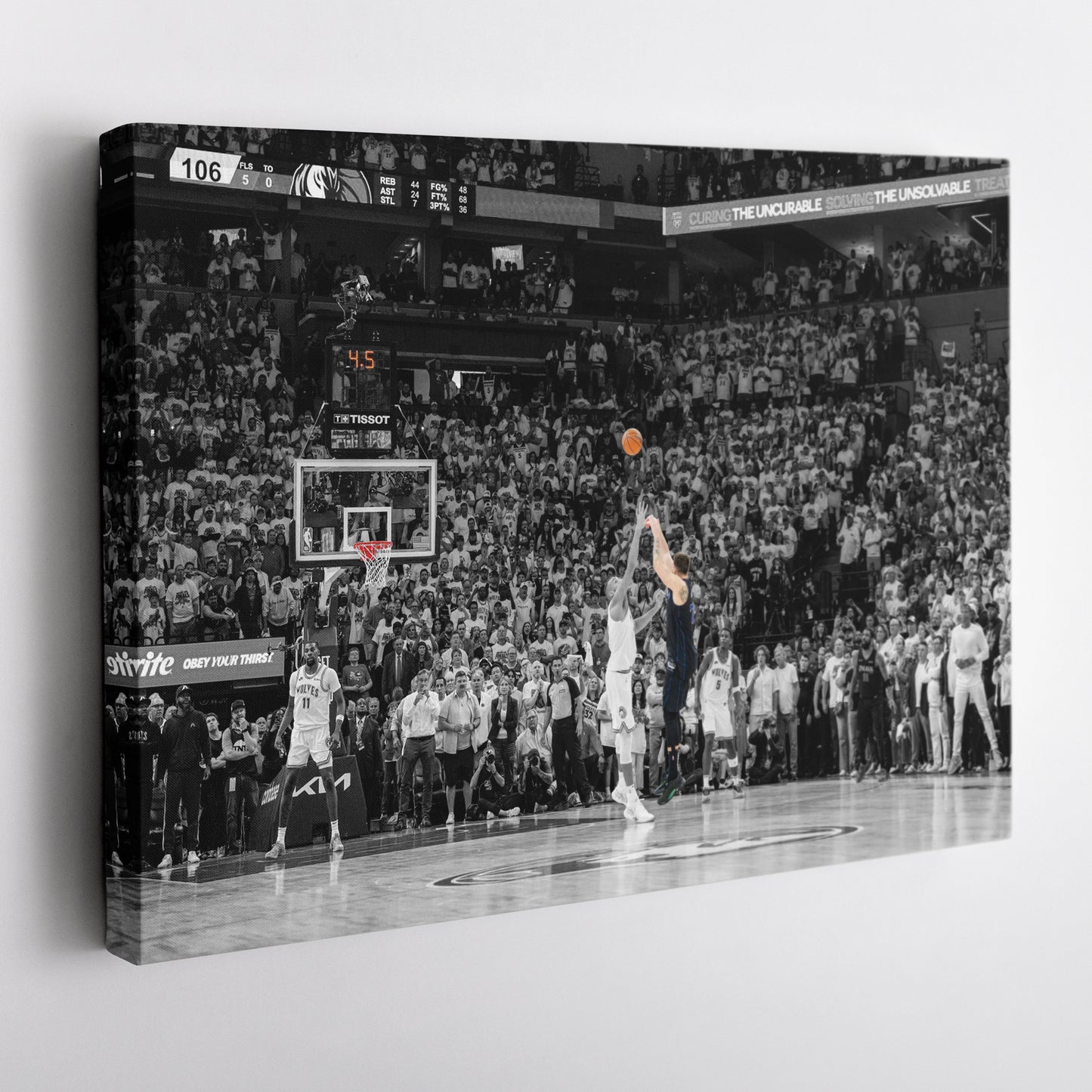 Luka Doncic Game-Winning 3-Pointer – Mavericks Canvas Wall Art Framed Decor