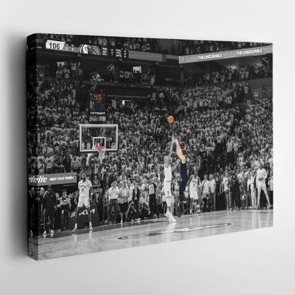 Luka Doncic Game-Winning 3-Pointer – Mavericks Canvas Wall Art Framed Decor