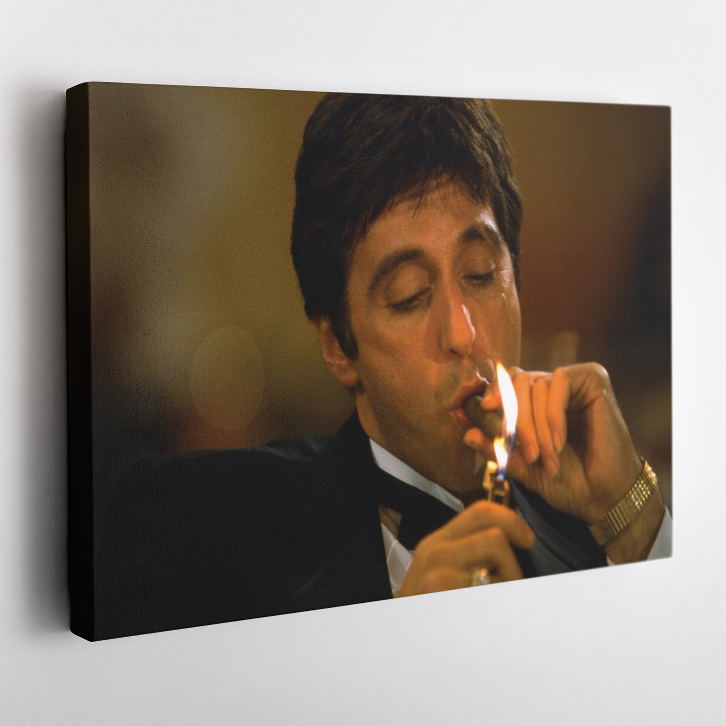 Scarface Tony Montana Smoking Canvas Art – Iconic Movie Character Decor