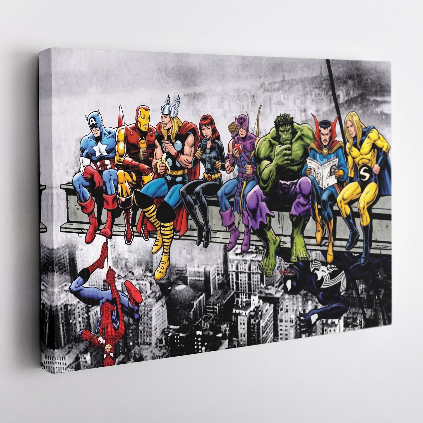Marvel Avengers Lunch Atop a Skyscraper Canvas Wall Art